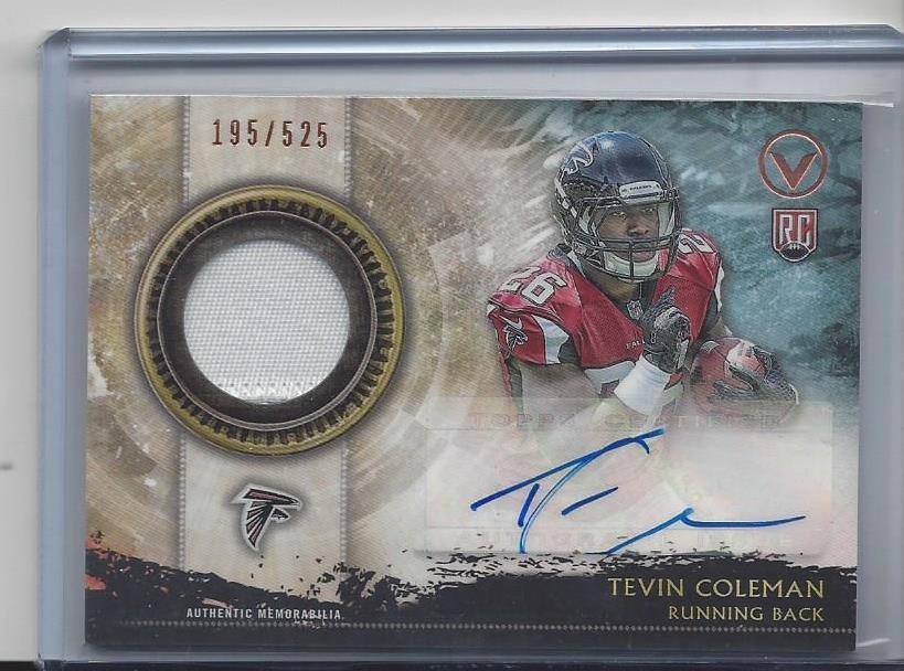 TEVIN COLEMAN 2015 TOPPS VALOR RPA ROOKIE PATCH AUTO RC #D 195/525