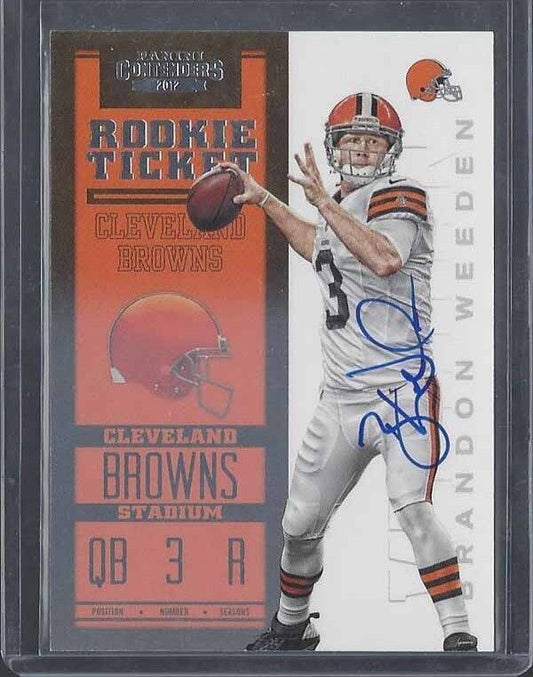 BRANDON WEEDEN 2012 PANINI CONTENDERS ROOKIE TICKET TRUE RC ON CARD AUTO #206