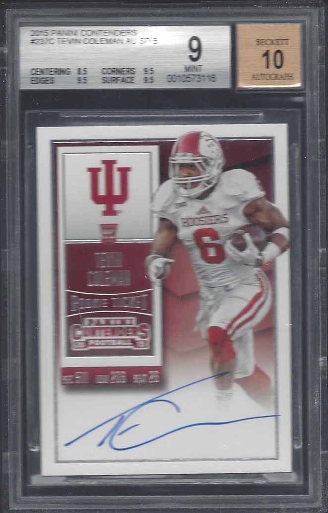TEVIN COLEMAN 2015 CONTENDERS COLLEGE VARIATION ON CARD AUTO RC BGS 9 10 POP 1/1