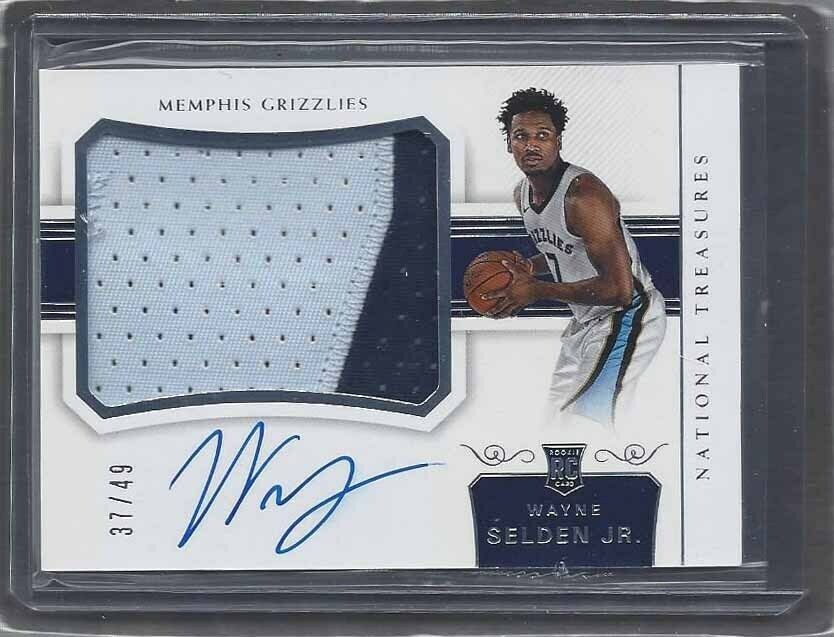 WAYNE SELDEN JR. 2017-18 NATIONAL TREASURES RPA JUMBO PATCH AUTO RC #D 37/49