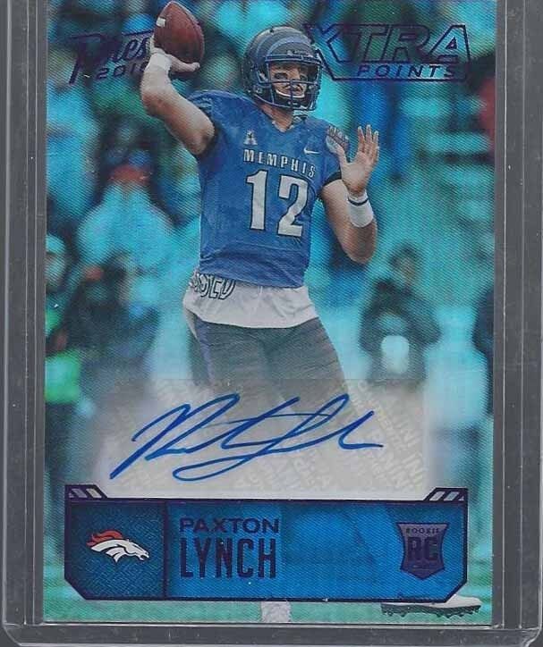PAXTON LYNCH 2016 PRESTIGE XTRA POINTS PURPLE BRONCOS ROOKIE AUTO RC #D 48/100