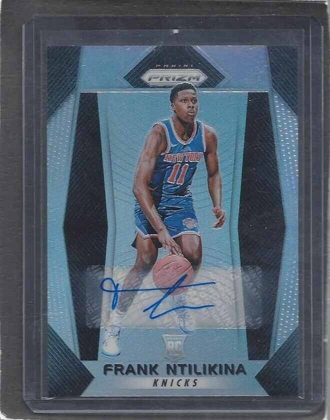 FRANK NTILIKINA 2017-18 PANINI PRIZM KNICKS SILVER PRIZMS ROOKIE AUTO RC #275
