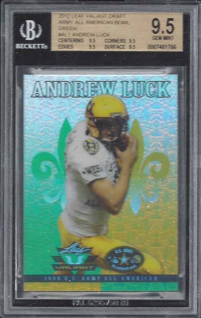 ANDREW LUCK 2012 LEAF VALIANT DRAFT ARMY ALL AMERICAN BOWL GREEN RC BGS 9.5 GEM