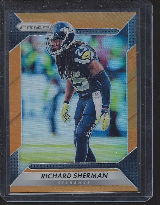 RICHARD SHERMAN 2016 PANINI PRIZM ORANGE PRIZMS REFRACTOR #D 77/299