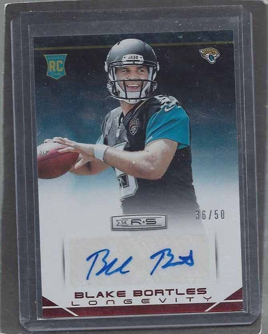 BLAKE BORTLES 2014 ROOKIES & STARS RED LONGEVITY ROOKIE AUTO RC #D 36/50