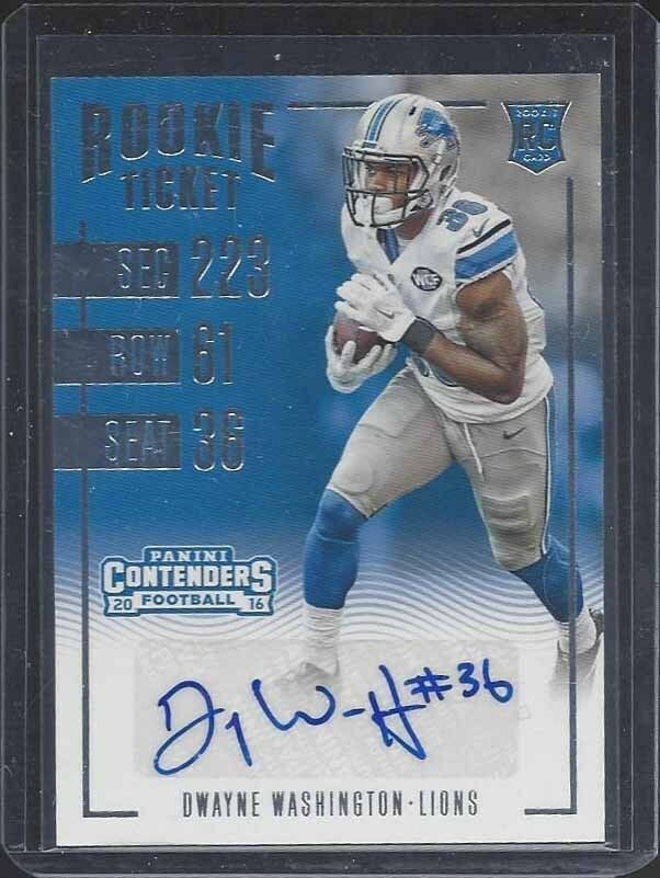 DWAYNE WASHINGTON 2016 PANINI CONTENDERS LIONS ROOKIE TICKET TRUE RC AUTO #236