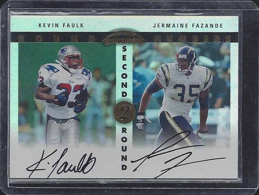 KEVIN FAULK FAZANDE 1999 PLAYOFF CONTENDERS SECOND ROUND NUMBERS DUAL AUTO RC #8