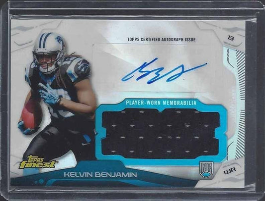 KELVIN BENJAMIN 2015 TOPPS FINEST REFRACTOR JUMBO JERSEY ROOKIE AUTO RC