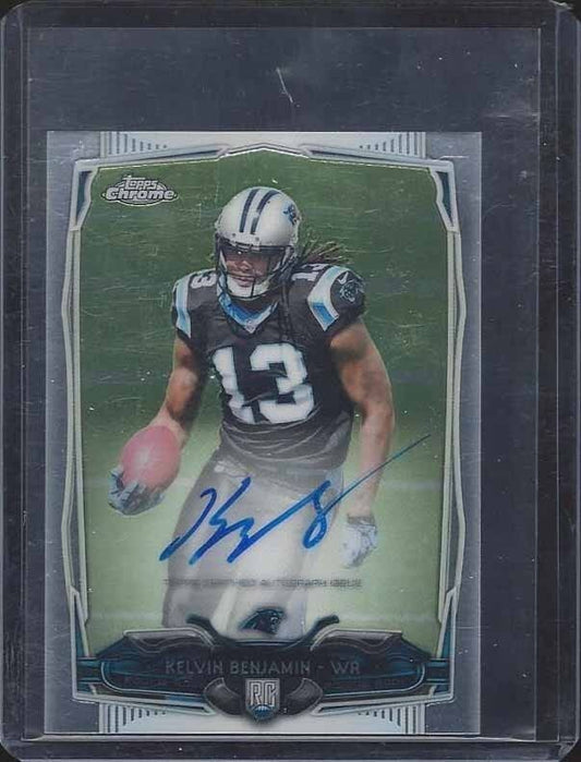 KELVIN BENJAMIN 2015 TOPPS CHROME MINI ON CARD ROOKIE AUTO RC #124