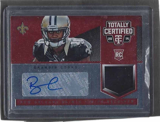 BRANDIN COOKS 2014 TOTALLY CERTIFIED RED ROOKIE JERSEY AUTO RC #D /75