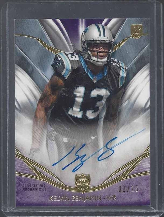 KELVIN BENJAMIN 2015 TOPPS SUPREME PURPLE ON CARD ROOKIE AUTO RC #D 2/25