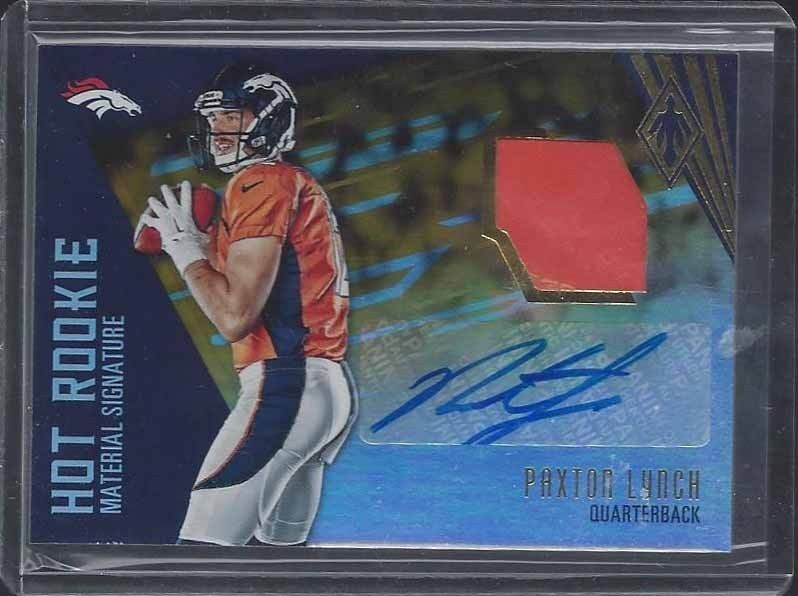 PAXTON LYNCH 2016 PHOENIX HOT ROOKIE GOLD RPA ROOKIE JERSEY AUTO RC #D 5/25