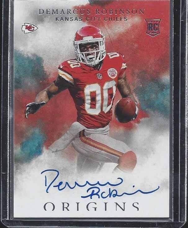 DEMARCUS ROBINSON 2016 PANINI ORIGINS CHIEFS ROOKIE ON CARD AUTO RC #128