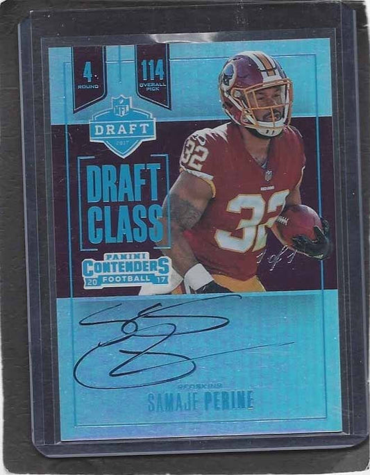 SEMAJE PERINE 2017 CONTENDERS DRAFT CLASS PLATINUM ON CARD AUTO RC TRUE #D 1/1
