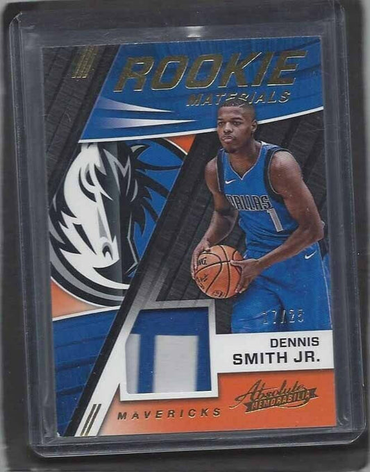 DENNIS SMITH JR 2017-18 ABSOLUTE ROOKIE MATERIALS ORANGE 2 CLR PATCH RC #D 17/25