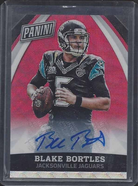 BLAKE BORTLES 2015 PANINI THE NATIONAL VIP RED RUBY WAVE PRIZM AUTO #D 17/25