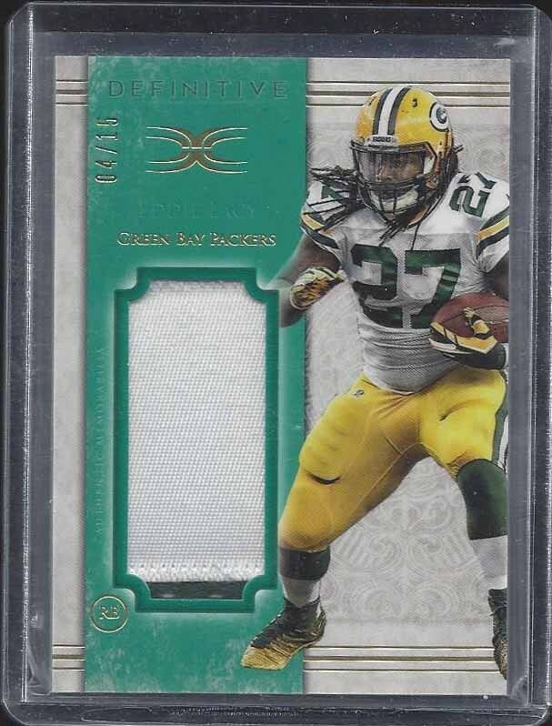 EDDIE LACY 2015 TOPPS DEFINITIVE 2 COLOR JUMBO PACKERS PATCH #D 4/15