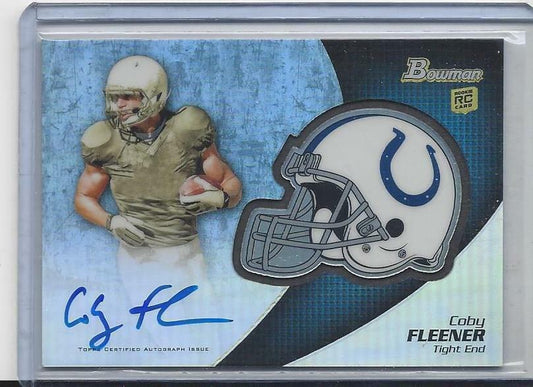 COBY FLEENER 2012 BOWMAN CHROME TEAM HELMET REFRACTOR ON CARD ROOKIE AUTO RC