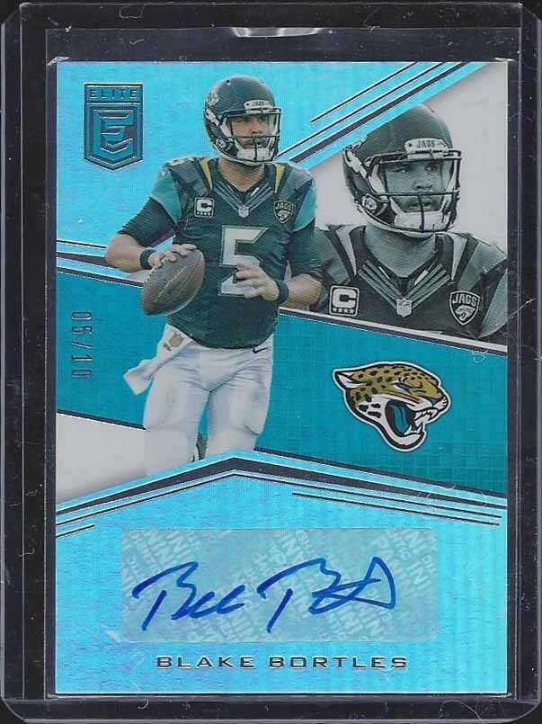 1/1 BLAKE BORTLES 2016 DONRUSS ELITE SIGNATURES JAGUARS AUTO #D 5/10 JERSEY #5