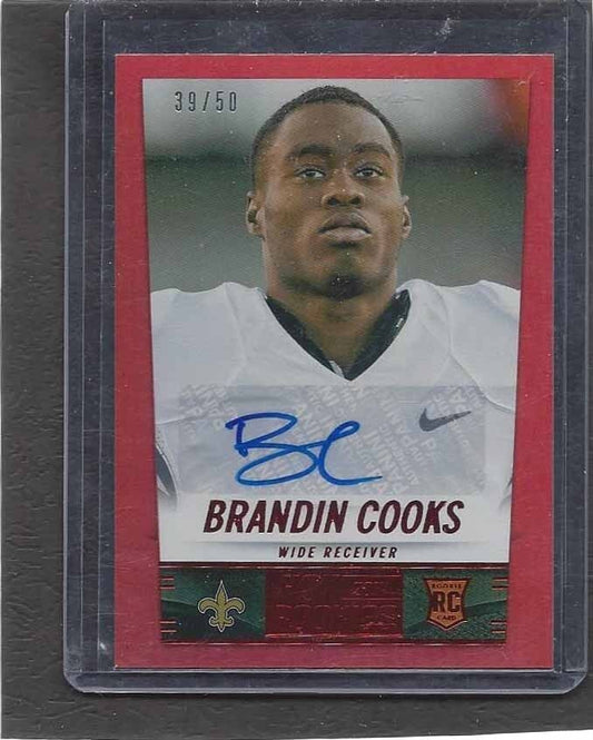 BRANDIN COOKS 2014 HOT ROOKIES RED PATRIOTS ROOKIE AUTO RC #D 39/50
