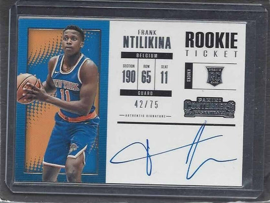 FRANK NTILIKINA 2017-18 CONTENDERS ROOKIE TICKET VARIATION ON CARD AUTO RC /75