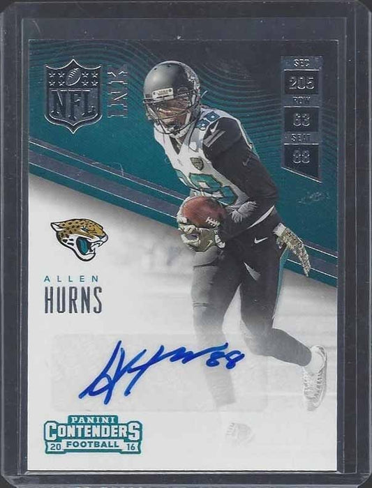 ALLEN HURNS 2016 PANINI CONTENDERS NFL INK JAGUARS SP SHORT PRINT AUTO #12