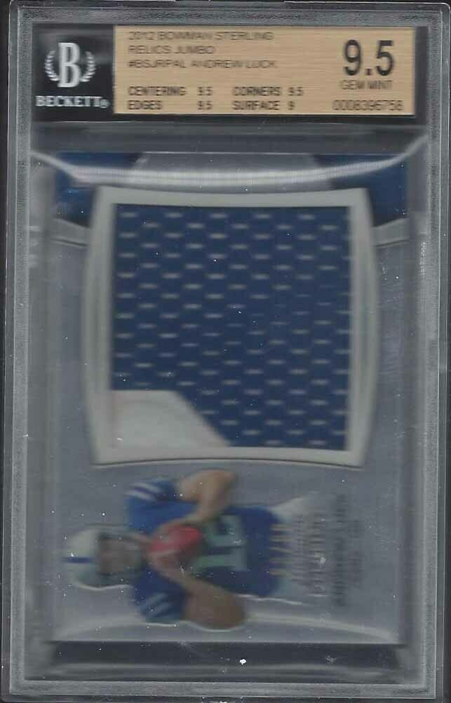 ANDREW LUCK 2012 BOWMAN STERLING RELICS JUMBO PATCH RC #D 23/99 BGS 9.5 GEM MINT