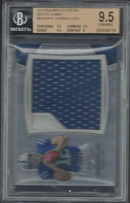 ANDREW LUCK 2012 BOWMAN STERLING RELICS JUMBO PATCH RC #D 23/99 BGS 9.5 GEM MINT