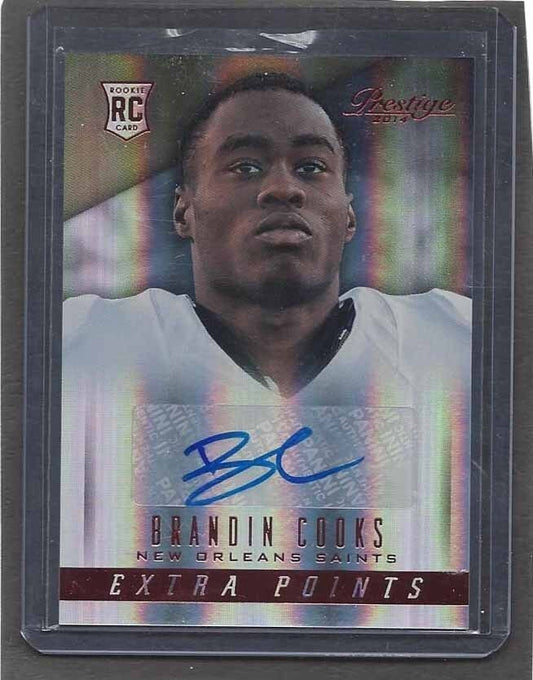 BRANDIN COOKS 2014 PRESTIGE EXTRA POINTS RED PATRIOTS ROOKIE AUTO RC #212