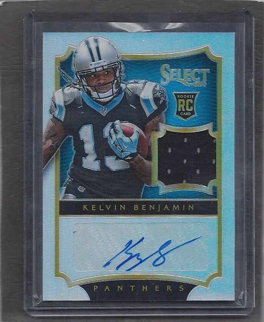 KELVIN BENJAMIN 2015 PANINI SELECT SILVER PRIZM ROOKIE JERSEY AUTO RC #D 23/49