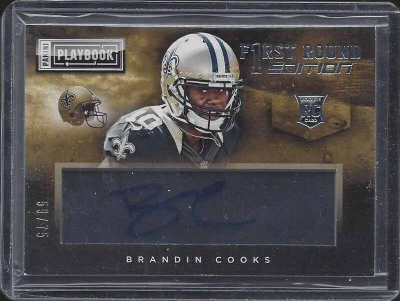 BRANDIN COOKS 2014 PANINI PLAYBOOK FIRST ROUND EDITION ACETATE AUTO RC #D /75