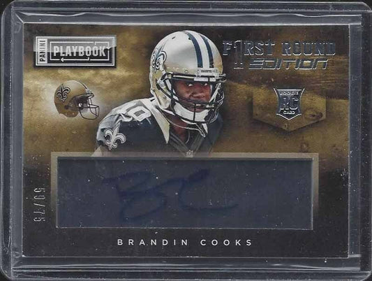 BRANDIN COOKS 2014 PANINI PLAYBOOK FIRST ROUND EDITION ACETATE AUTO RC #D /75