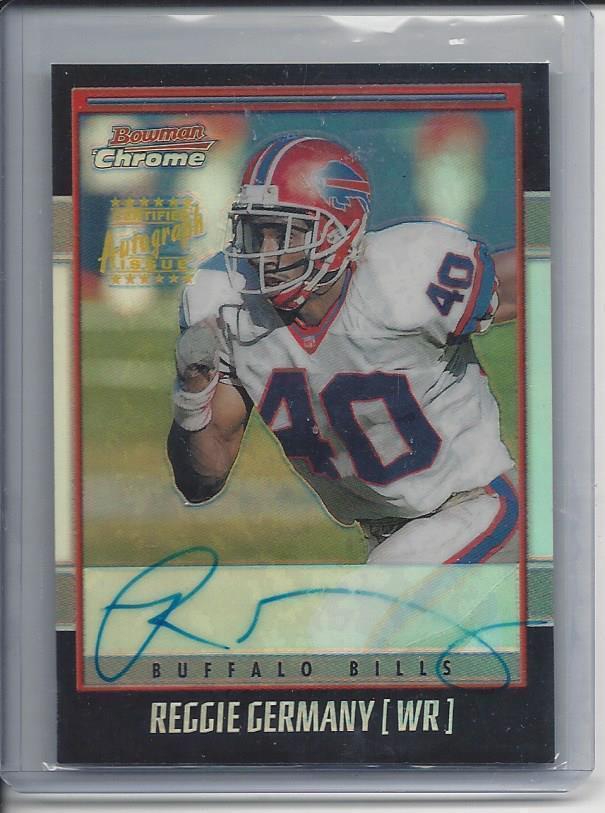 REGGIE GERMANY 2001 BOWMAN CHROME SUPER RARE ON CARD REFRACTOR AUTO RC