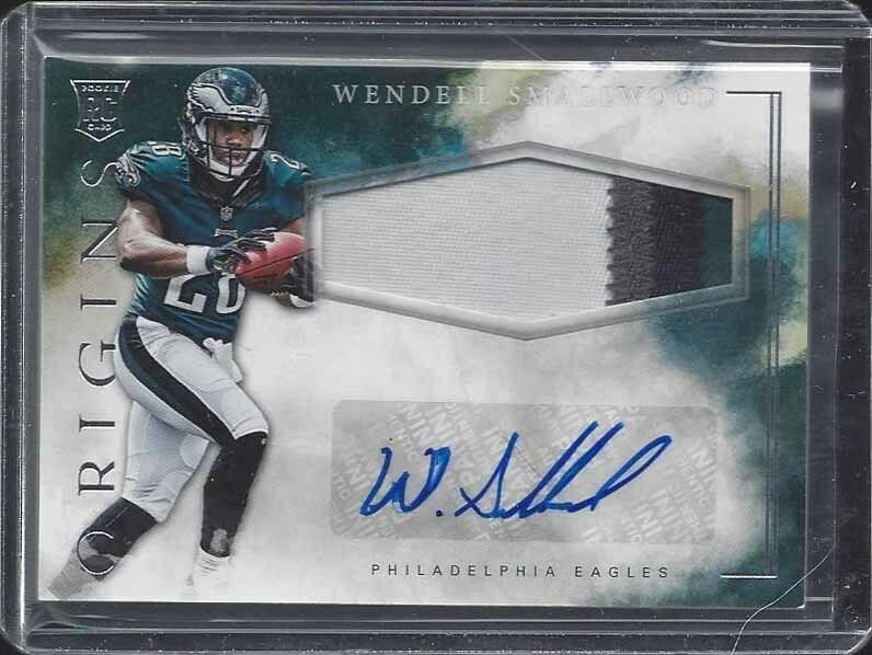 WENDELL SMALLWOOD 2016 PANINI ORIGINS RPA ROOKIE 4 COLOR EAGLES PATCH AUTO RC