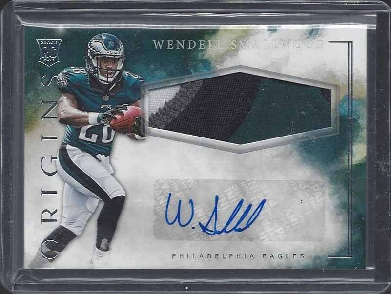 WENDELL SMALLWOOD 2016 PANINI ORIGINS RPA ROOKIE 4 COLOR EAGLES PATCH AUTO RC