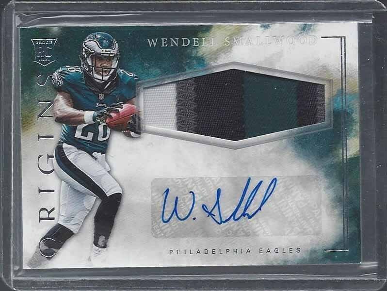 WENDELL SMALLWOOD 2016 PANINI ORIGINS RPA ROOKIE 4 COLOR EAGLES PATCH AUTO RC