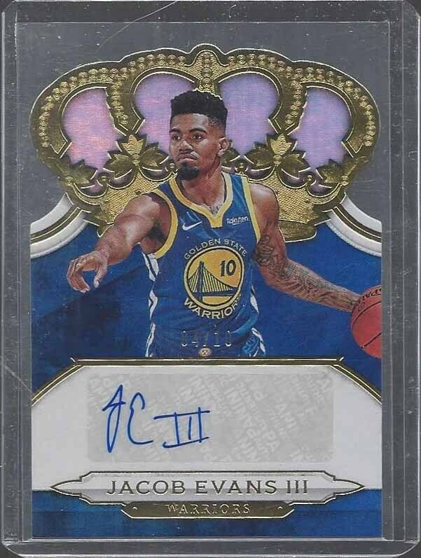 JACOB EVANS III 2018-19 CROWN ROYALE GOLD DIE CUT ROOKIE AUTO RC #D 4/10