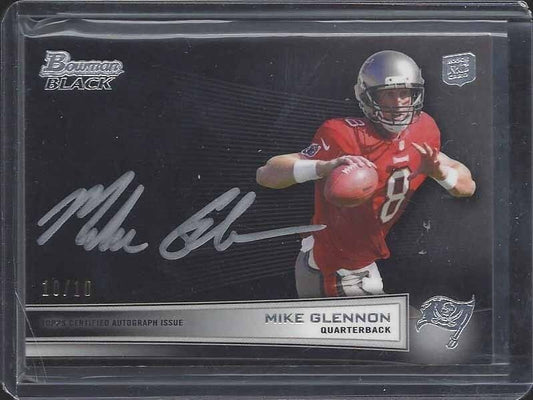 MIKE GLENNON 2013 BOWMAN BLACK ON CARD SILVER INK ROOKIE AUTO RC #D 10/10