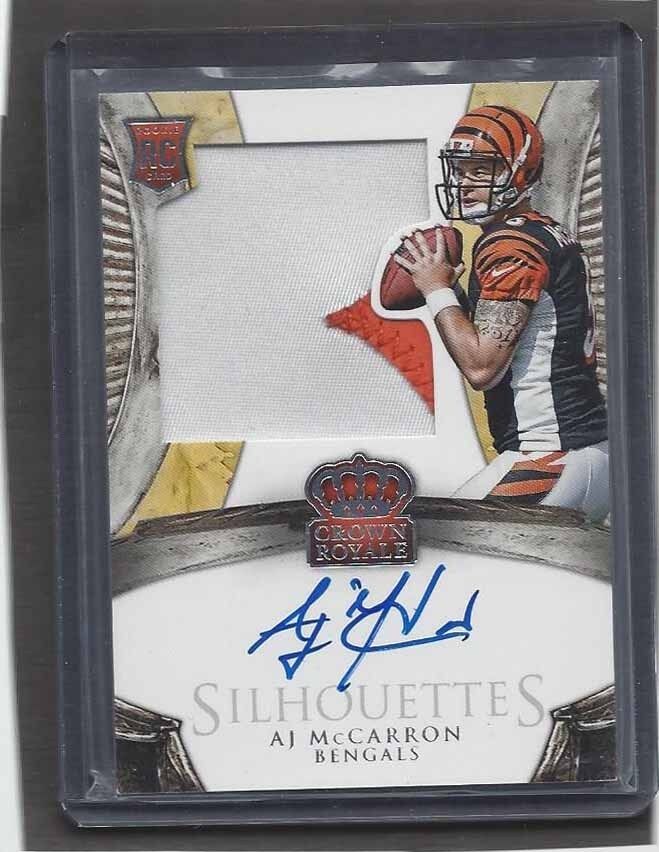A.J. MCCARRON 2014 CROWN ROYALE JUMBO SILHOUETTE 2 CLR PATCH AUTO RC #D 138/149