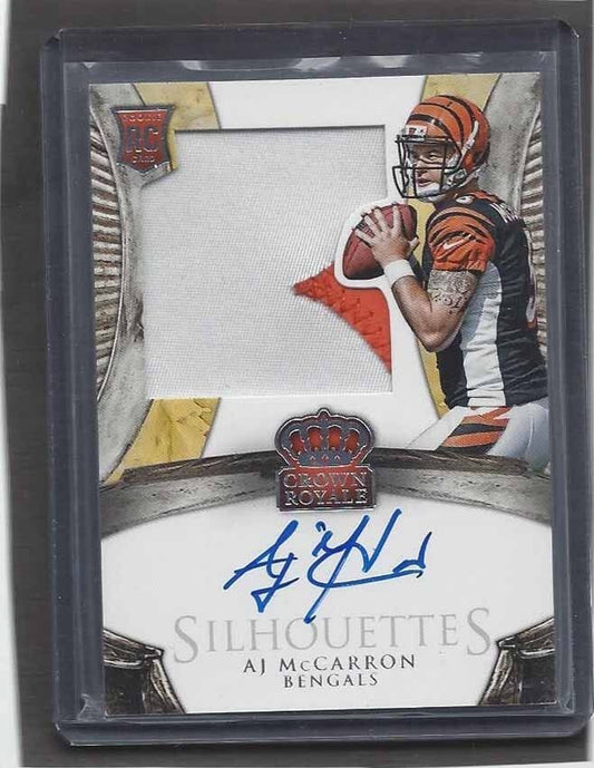 A.J. MCCARRON 2014 CROWN ROYALE JUMBO SILHOUETTE 2 CLR PATCH AUTO RC #D 138/149