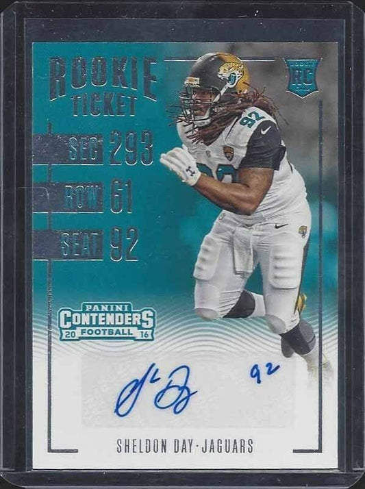 SHELDON DAY 2016 PANINI CONTENDERS JAGUARS ROOKIE TICKET TRUE RC AUTO #280