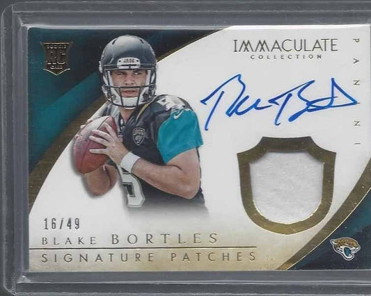 BLAKE BORTLES 2014 IMMACULATE SIGNATURE PATCHES GOLD PATCH AUTO RC #D 16/49