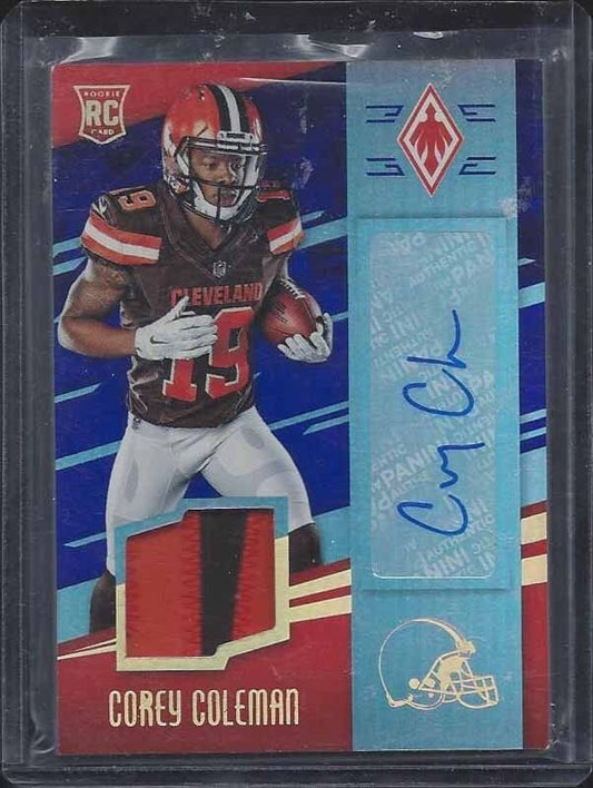 COREY COLEMAN 2016 PANINI PHOENIX BLUE RPA ROOKIE PATCH AUTO RC TRUE #D 1/1