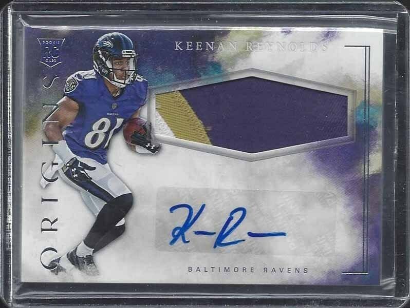 KEENAN REYNOLDS 2016 PANINI ORIGINS RPA RAVENS 3 COLOR ROOKIE PATCH AUTO RC