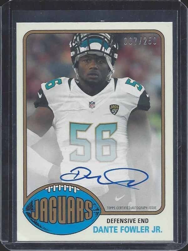 DANTE FOWLER 2015 TOPPS 1976 STYLE RETRO ON CARD JAGUARS ROOKIE AUTO RC #D 7/250