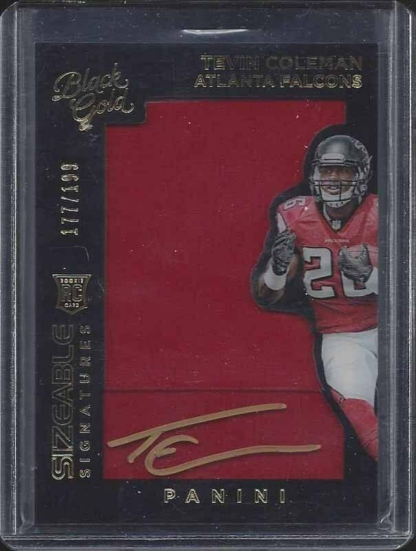 TEVIN COLEMAN 2015 PANINI BLACK GOLD SIZEABLE JUMBO JERSEY ON CARD AUTO RC /199