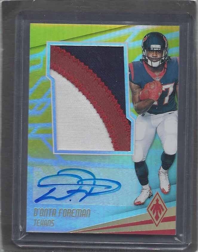 D'ONTA FOREMAN 2017 PANINI PHOENIX GOLD 3 COLOR JUMBO PATCH AUTO RC #D 21/25