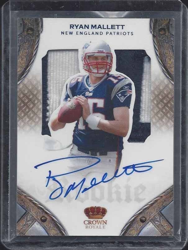 RYAN MALLETT 2011 CROWN ROYALE PLATINUM JUMBO SILHOUETTE 2 CLR PATCH AUTO RC /50