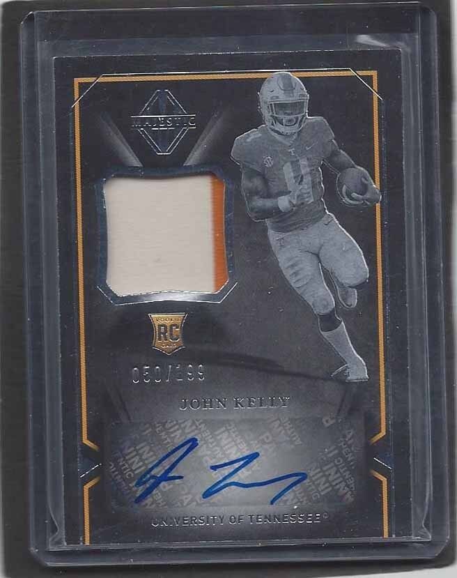 JOHN KELLY 2018 PANINI MAJESTIC 2 COLOR TENNESSEE ROOKIE PATCH AUTO RC #D 50/199