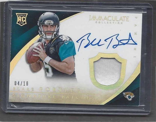 BLAKE BORTLES 2014 IMMACULATE SIGNATURE PATCHES GOLD HOLOFOIL PATCH AUTO RC /10